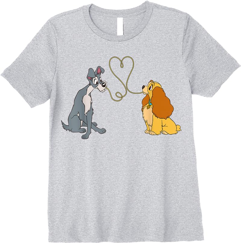 Disney Lady And The Tramp Bella Notte T Shirts Sport Grey