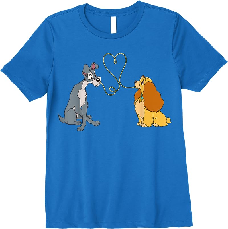 Disney Lady And The Tramp Bella Notte T Shirts Royal Blue