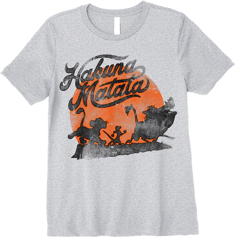 Disney Lion King Hakuna Matata Orange Sunset Vintage T Shirts Sport Grey Disney Lion King Hakuna Matata Orange Sunset Vintage T Shirts Sport Grey