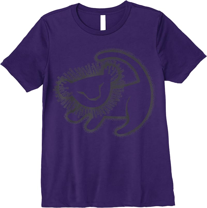 Disney Lion King Young Simba Cave Painting T Shirts Purple