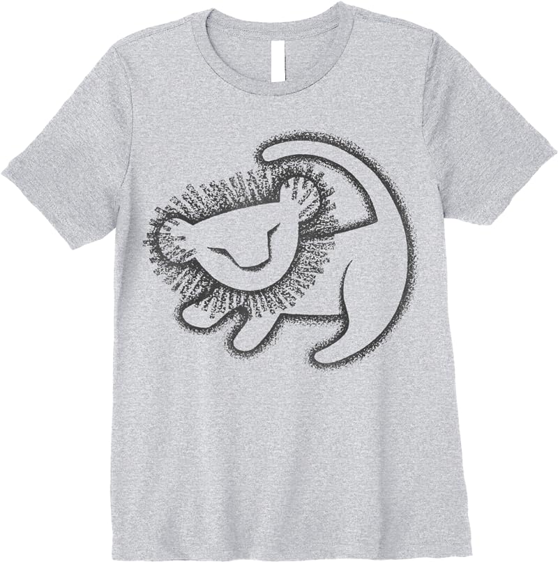 Disney Lion King Young Simba Cave Painting T Shirts Sport Grey