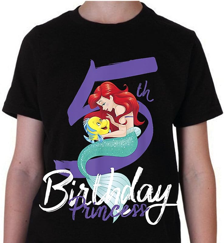 Disney Little Mermaid Ariel 5th Birthday Princess T-Shirts: Perfect Gift for Girls Disney Little Mermaid Ariel 5th Birthday Princess T-Shirts: Perfect Gift for Girls