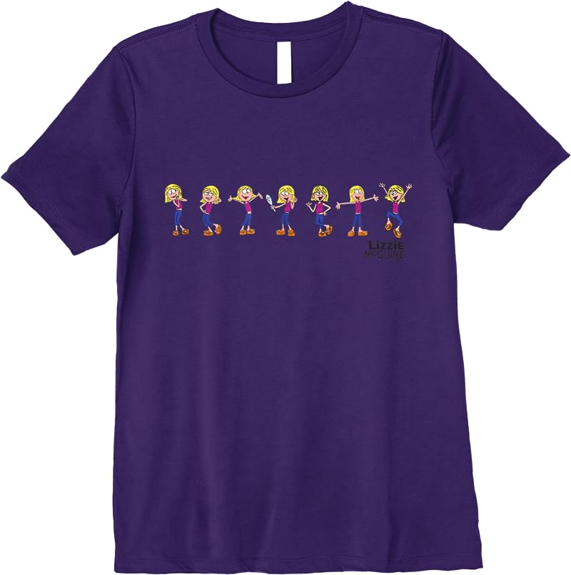 Disney Lizzie Mcguire Animated Lizzie Multi-pose T Shirts Purple Disney Lizzie Mcguire Animated Lizzie Multi-pose T Shirts Purple