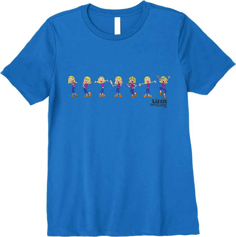 Disney Lizzie Mcguire Animated Lizzie Multi-pose T Shirts Royal Blue Disney Lizzie Mcguire Animated Lizzie Multi-pose T Shirts Royal Blue