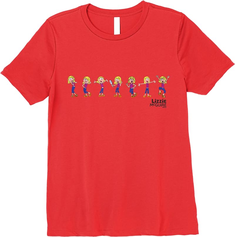 Disney Lizzie Mcguire Animated Lizzie Multi-pose T Shirts Red Disney Lizzie Mcguire Animated Lizzie Multi-pose T Shirts Red