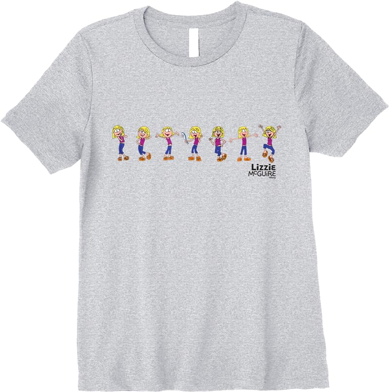 Disney Lizzie Mcguire Animated Lizzie Multi-pose T Shirts Sport Grey Disney Lizzie Mcguire Animated Lizzie Multi-pose T Shirts Sport Grey