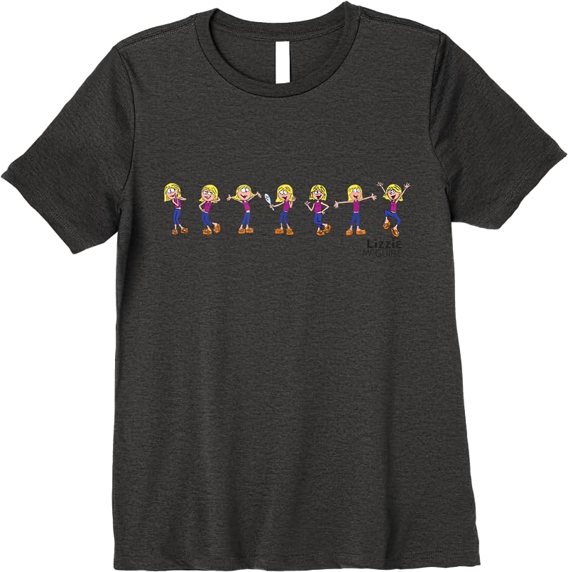 Disney Lizzie Mcguire Animated Lizzie Multi-pose T Shirts Dark Heather Disney Lizzie Mcguire Animated Lizzie Multi-pose T Shirts Dark Heather