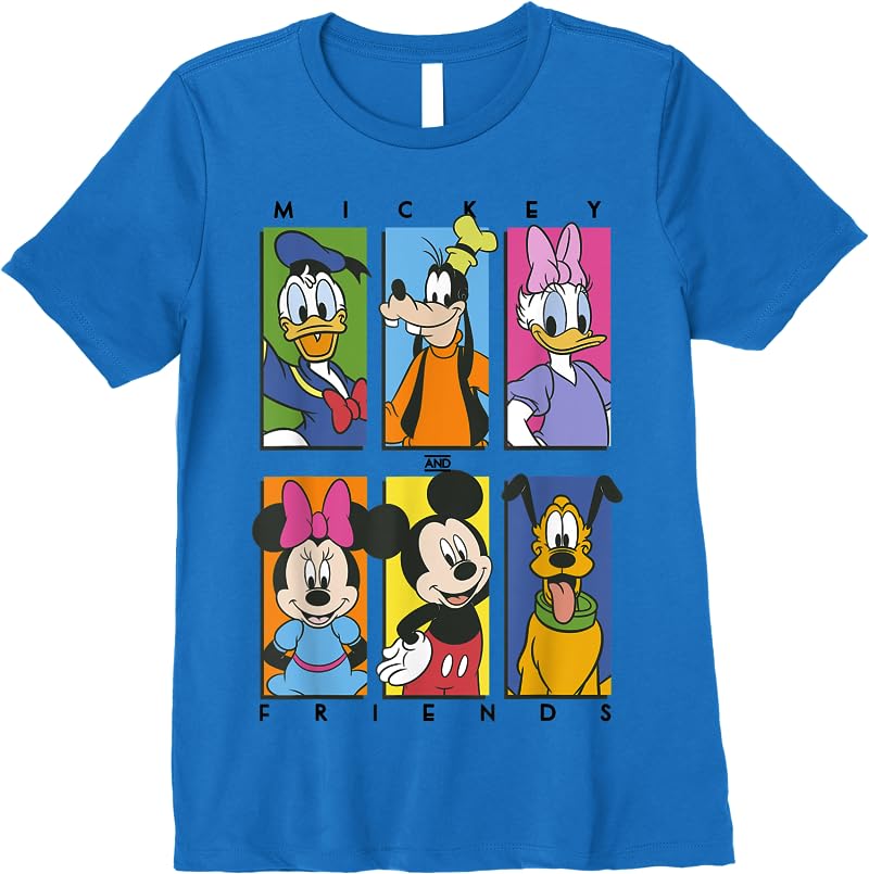 Disney Mickey And Friends Group Shot Panels T Shirts Royal Blue Disney Mickey And Friends Group Shot Panels T Shirts Royal Blue
