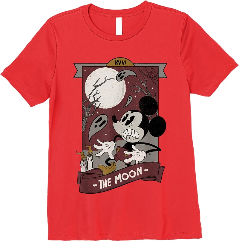 Disney Mickey And Friends Halloween Mickey Spooky Tarot T Shirts Red Disney Mickey And Friends Halloween Mickey Spooky Tarot T Shirts Red