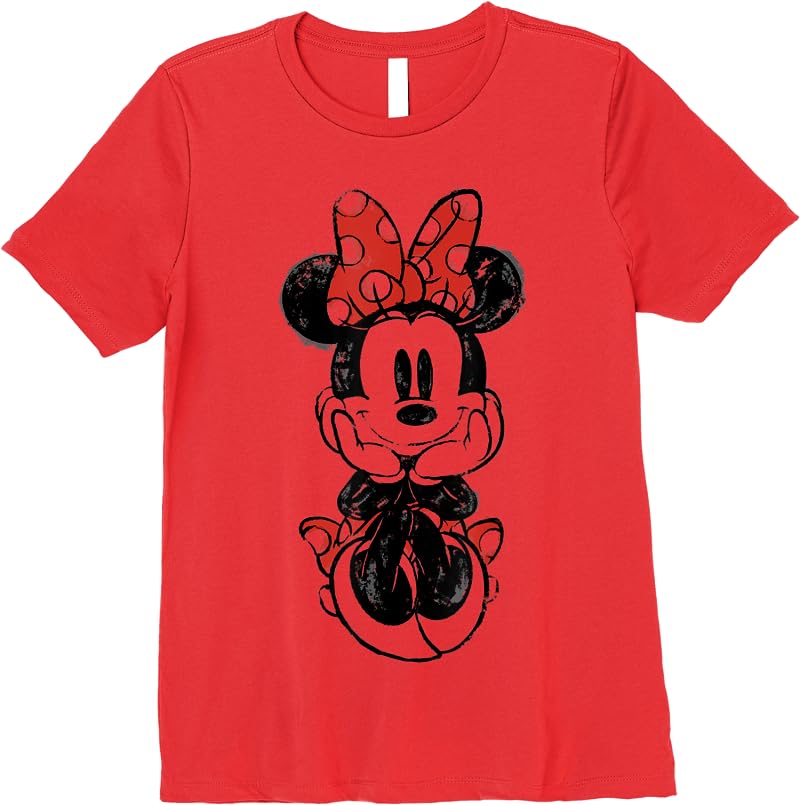 Disney Mickey And Friends Minnie Mouse Doodle T Shirts Red