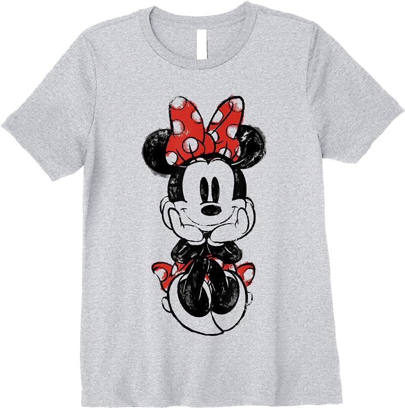 Disney Mickey And Friends Minnie Mouse Doodle T Shirts Sport Grey