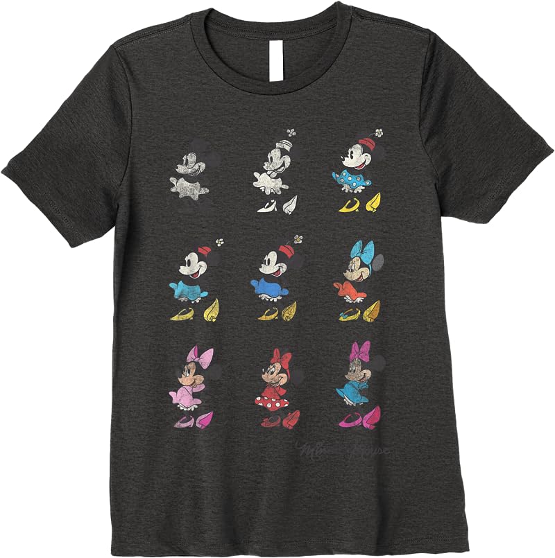 Disney Mickey And Friends Minnie Mouse Through The Years Short Sleeve Small T Shirts Dark Heather Disney Mickey And Friends Minnie Mouse Through The Years Short Sleeve Small T Shirts Dark Heather
