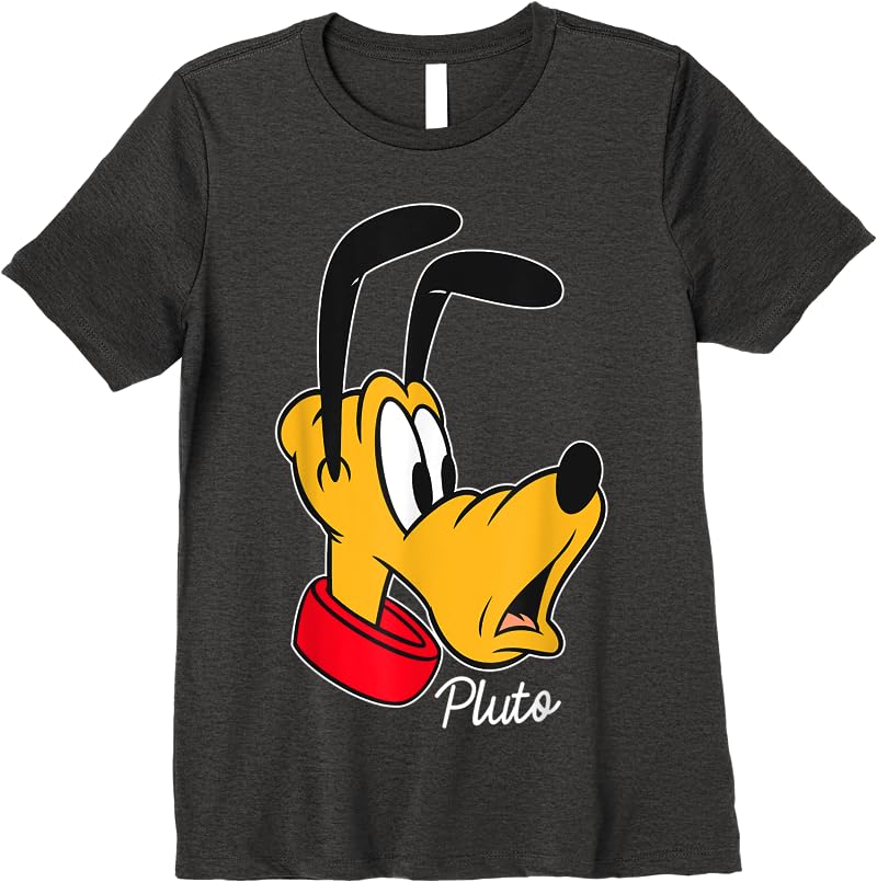 Disney Mickey And Friends Pluto Big Face T Shirts Dark Heather