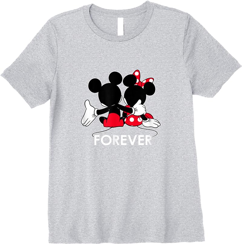 Disney Mickey And Minnie Mouse Silhouettes Forever T Shirts Sport Grey Disney Mickey And Minnie Mouse Silhouettes Forever T Shirts Sport Grey