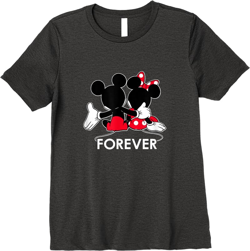 Disney Mickey And Minnie Mouse Silhouettes Forever T Shirts Dark Heather Disney Mickey And Minnie Mouse Silhouettes Forever T Shirts Dark Heather
