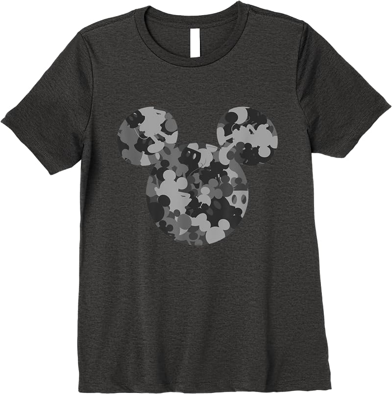 Disney Mickey Camo Gray T Shirts Dark Heather Disney Mickey Camo Gray T Shirts Dark Heather