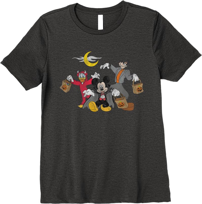 Disney Mickey Goofy Donald Halloween Squad T Shirts Dark Heather Disney Mickey Goofy Donald Halloween Squad T Shirts Dark Heather
