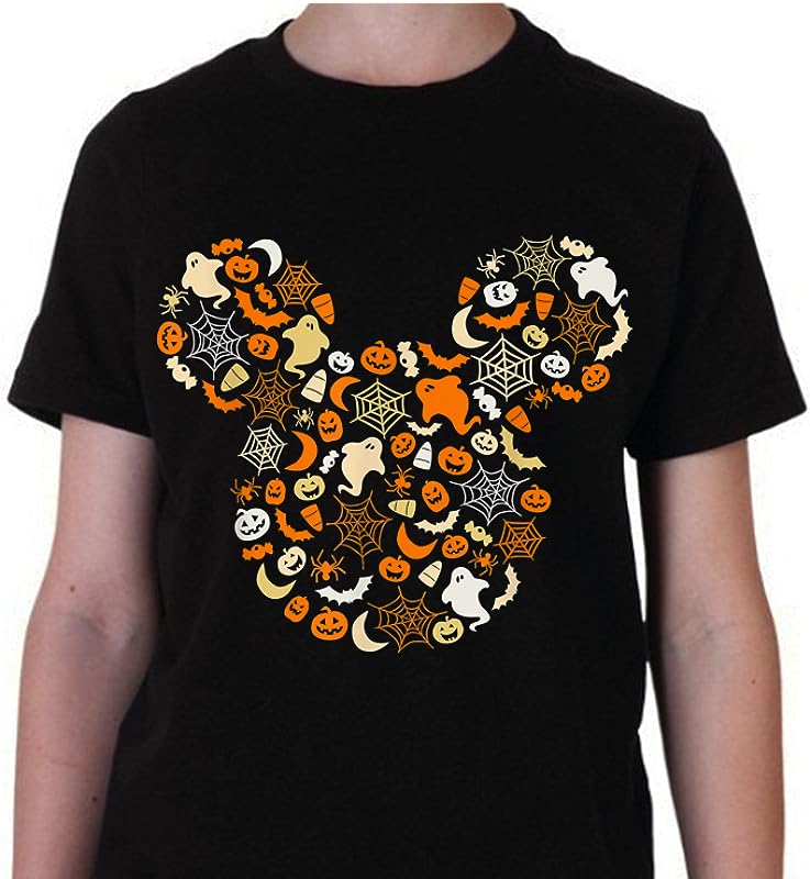 Disney Mickey Mouse Halloween Ghosts Pumpkins Spiders T-Shirts: Perfect for Trick-or-Treating!