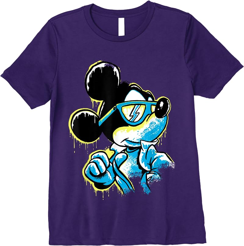 Disney Mickey Mouse Icy Cool Paint Drip T Shirts Purple