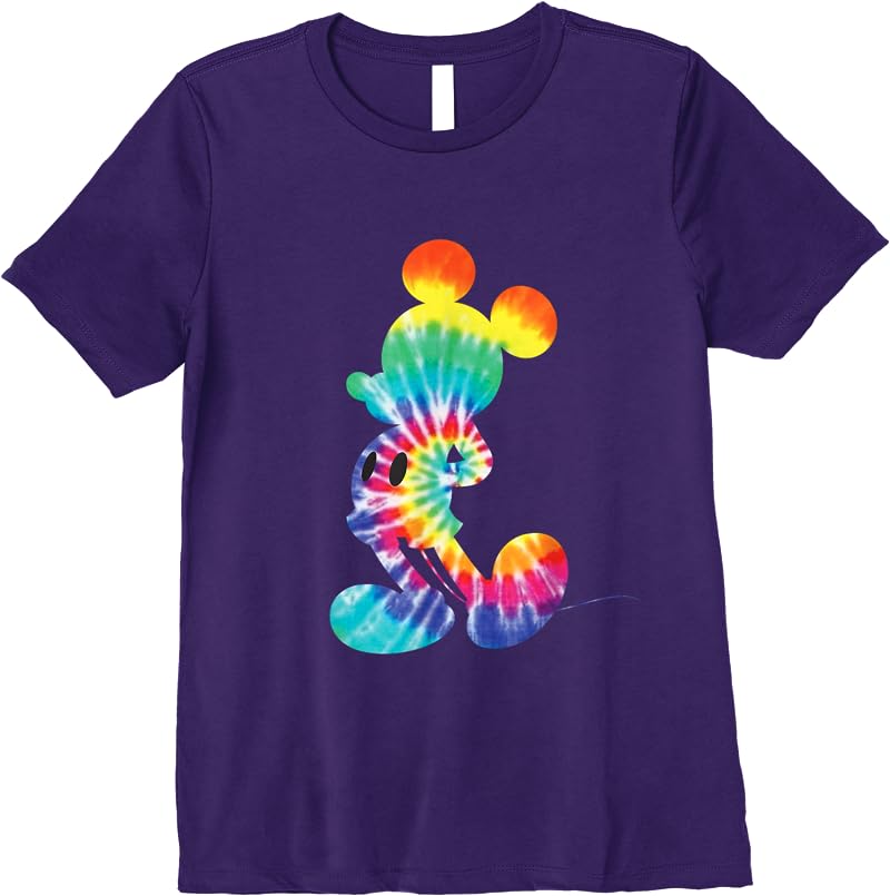 Disney Mickey Mouse Rainbow Tie Dye T Shirts Purple