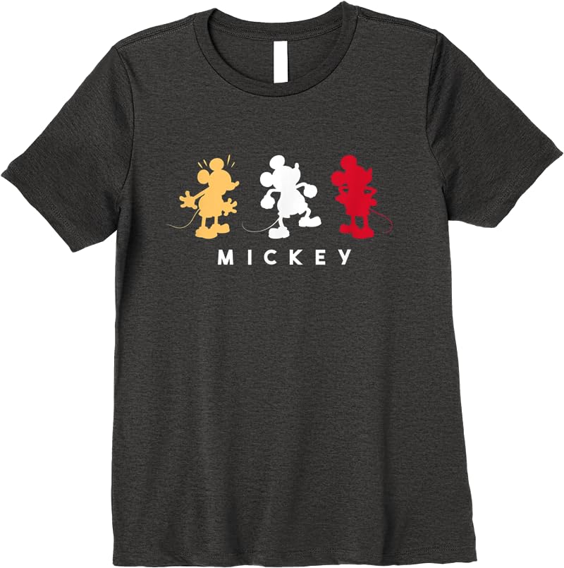 Disney Mickey Silhouette Trio T Shirts Dark Heather