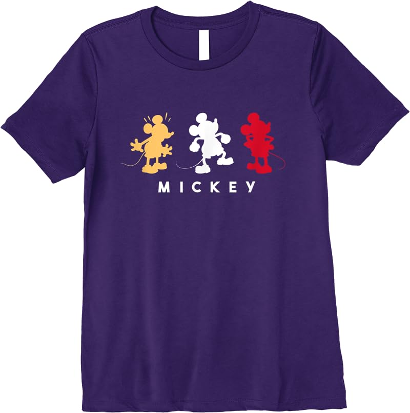 Disney Mickey Silhouette Trio T Shirts Purple
