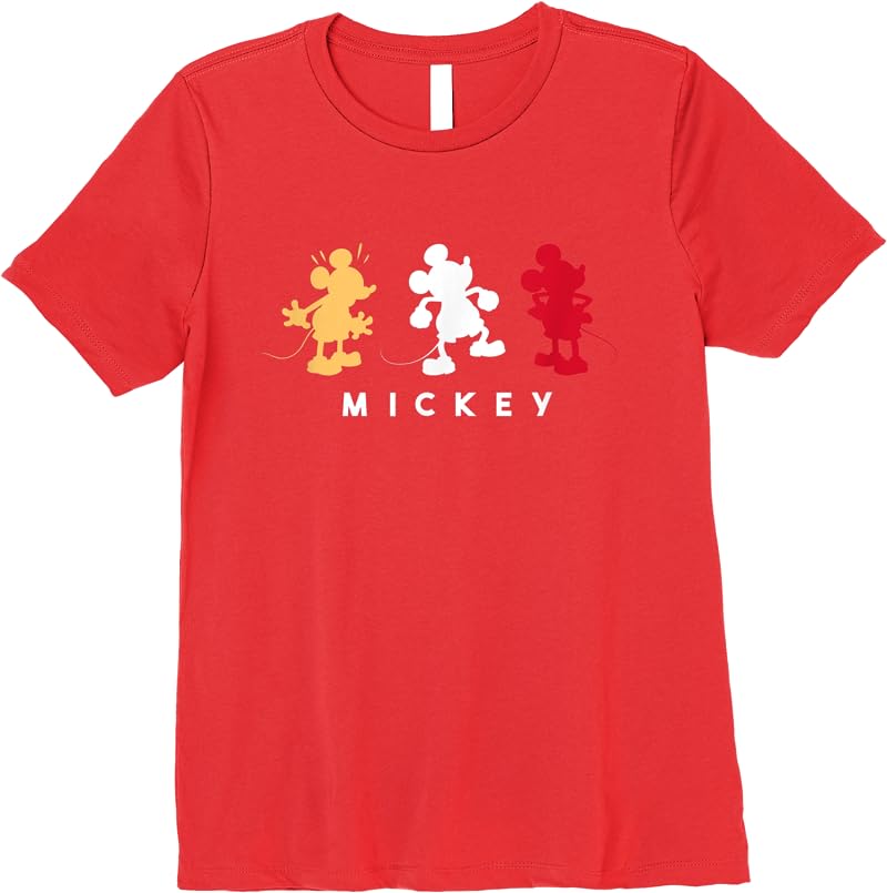 Disney Mickey Silhouette Trio T Shirts Red