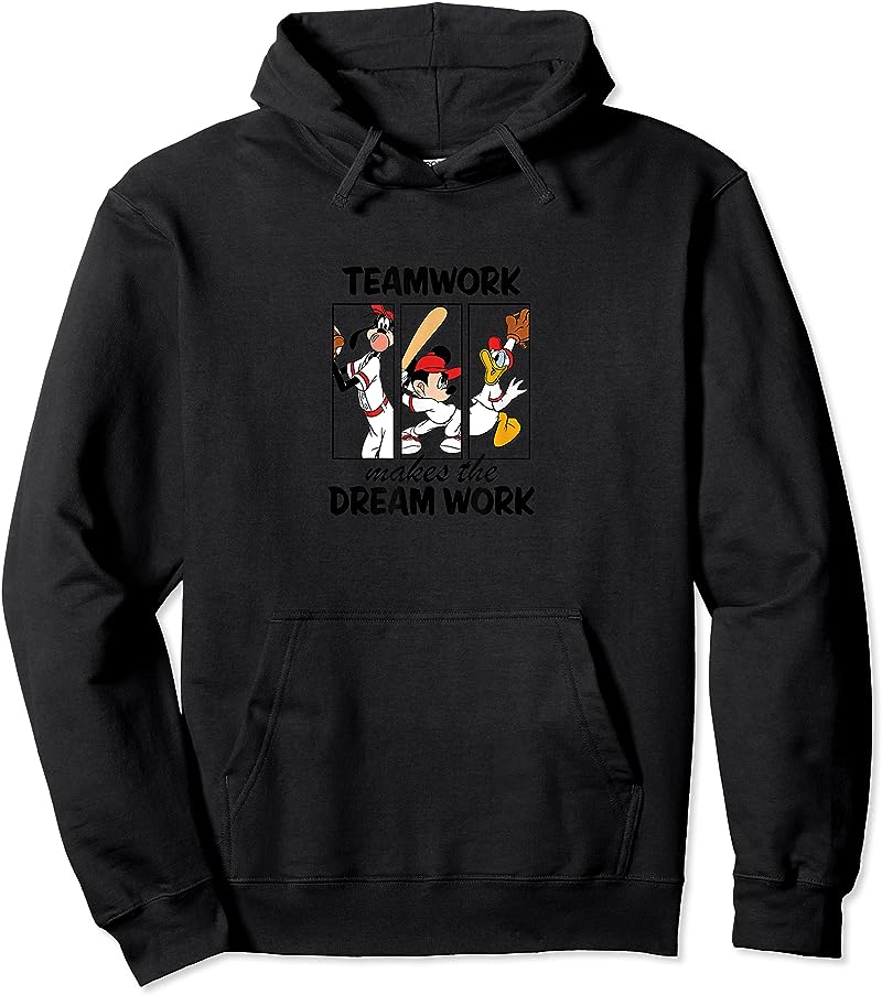 Disney Mickey Mouse “Team Work Makes The Dream Work” Baseball T-Shirt