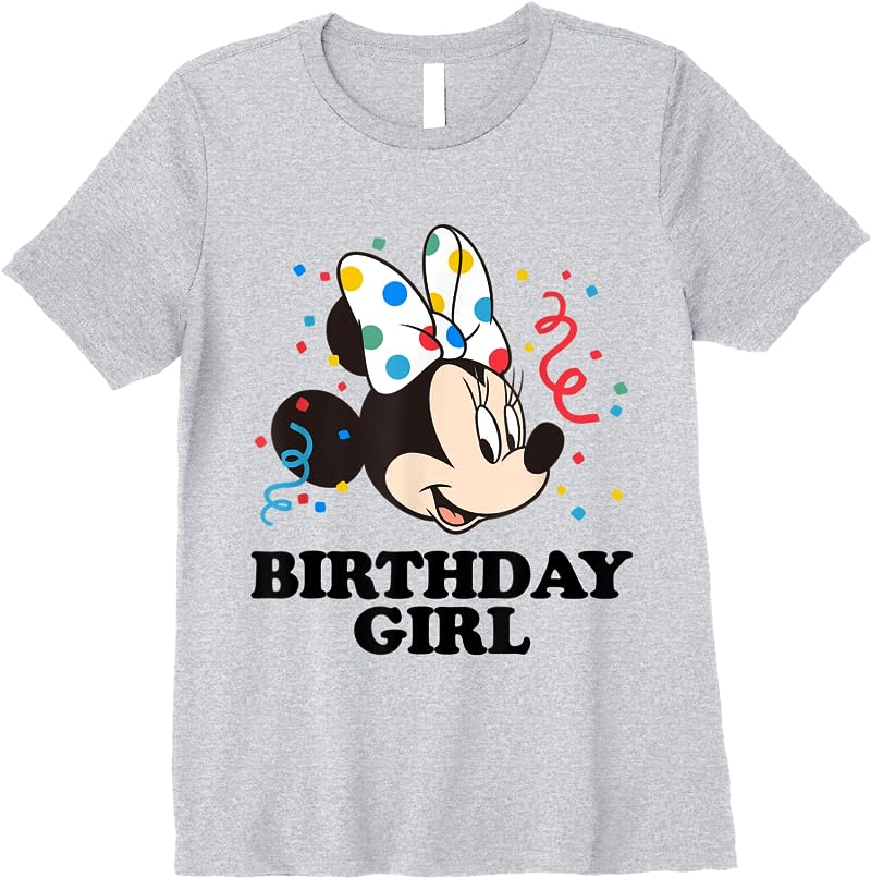 Disney Minnie Mouse Birthday Girl T Shirts Sport Grey