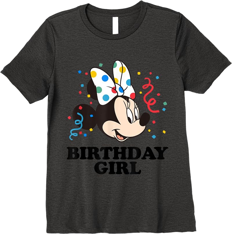 Disney Minnie Mouse Birthday Girl T Shirts Dark Heather