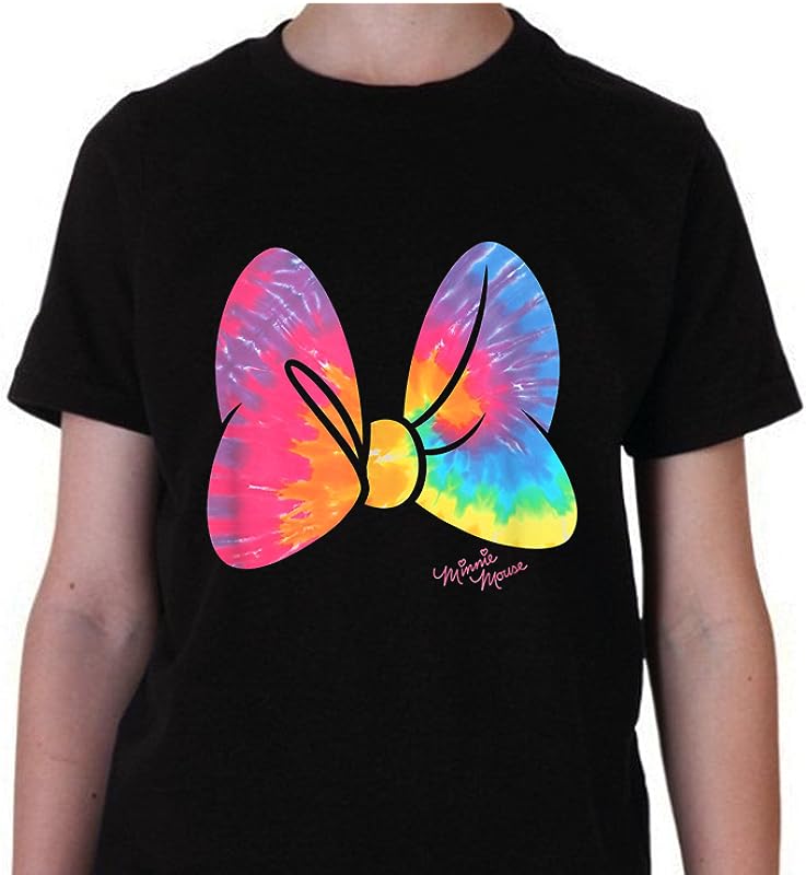 Disney Minnie Mouse Large Tie Dye Bow T-Shirt – Bright Colors & Fun Design!