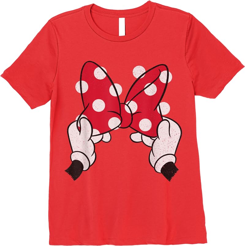 Disney Minnie Mouses Red Polka Dot Bow T Shirts Red