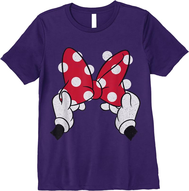 Disney Minnie Mouses Red Polka Dot Bow T Shirts Purple