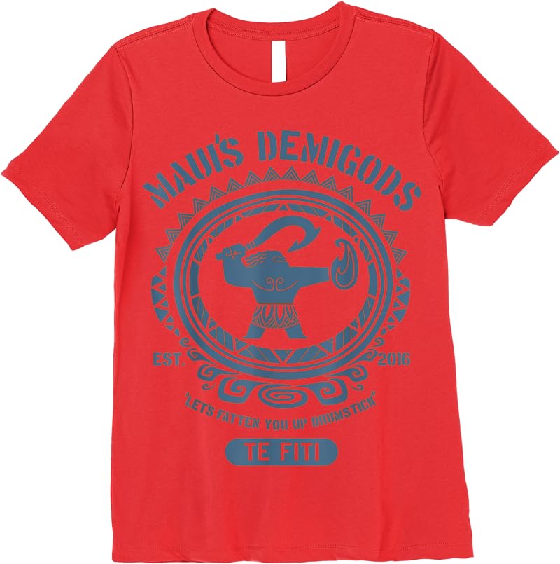 Disney Moana Mauis Demigods Graphic T Shirts Red