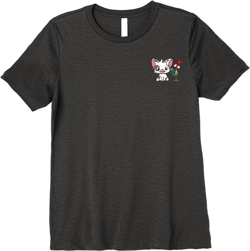 Disney Moana Pui Hei Hei Left Chest Graphic T Shirts Dark Heather Disney Moana Pui Hei Hei Left Chest Graphic T Shirts Dark Heather