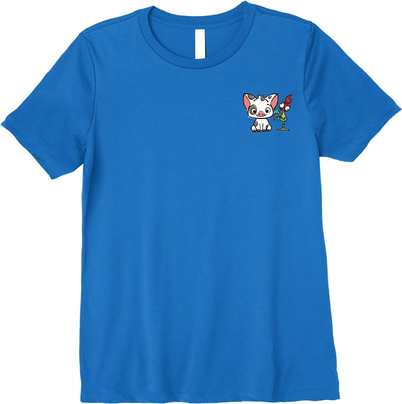 Disney Moana Pui Hei Hei Left Chest Graphic T Shirts Royal Blue Disney Moana Pui Hei Hei Left Chest Graphic T Shirts Royal Blue