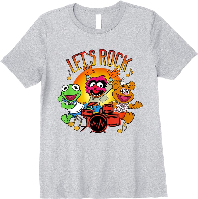 Disney Muppet Babies Rock Group T Shirts Sport Grey