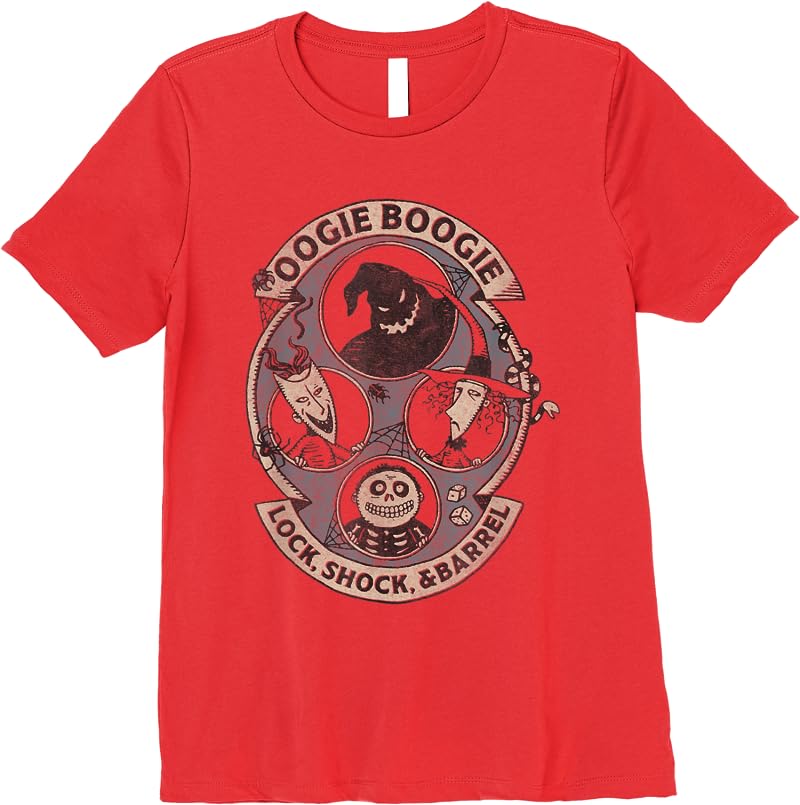 Disney Nightmare Before Christmas Group Shot Villain Cast T Shirts Red Disney Nightmare Before Christmas Group Shot Villain Cast T Shirts Red