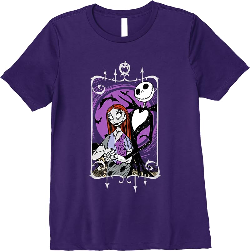 Disney Nightmare Before Christmas Jack And Sally T Shirts Purple Disney Nightmare Before Christmas Jack And Sally T Shirts Purple