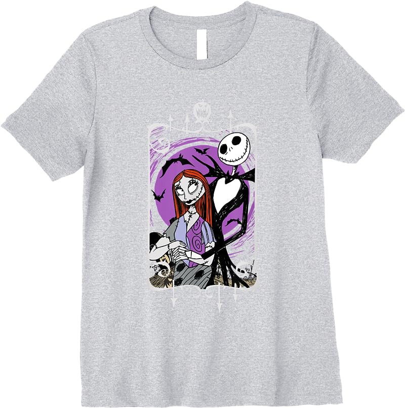 Disney Nightmare Before Christmas Jack And Sally T Shirts Sport Grey Disney Nightmare Before Christmas Jack And Sally T Shirts Sport Grey