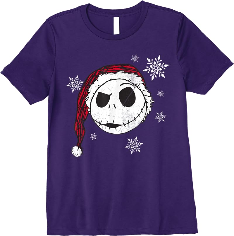 Disney Nightmare Before Christmas Snowflake Holiday Short Sleeve T Shirts Purple Disney Nightmare Before Christmas Snowflake Holiday Short Sleeve T Shirts Purple