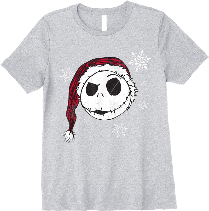 Disney Nightmare Before Christmas Snowflake Holiday Short Sleeve T Shirts Sport Grey Disney Nightmare Before Christmas Snowflake Holiday Short Sleeve T Shirts Sport Grey