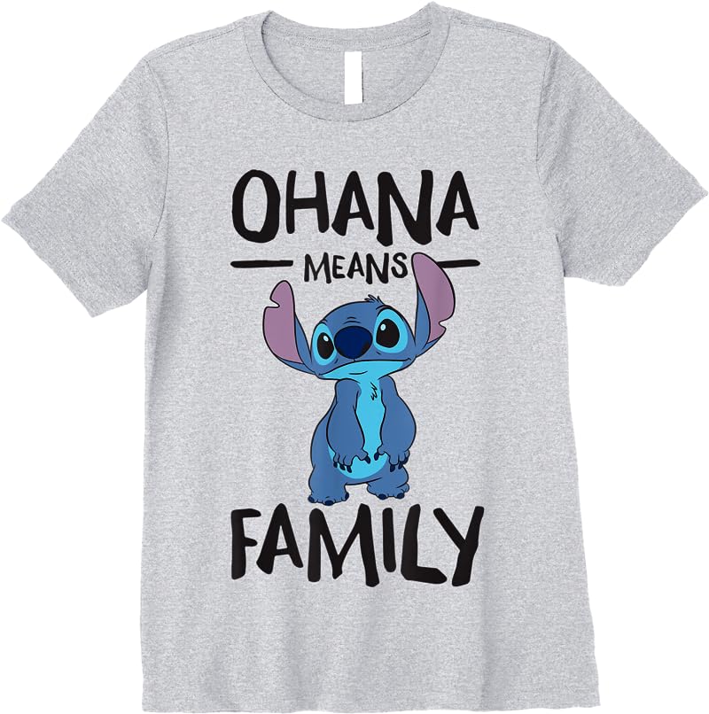 Disney Ohana Means Family Stitch T Shirts Sport Grey Disney Ohana Means Family Stitch T Shirts Sport Grey
