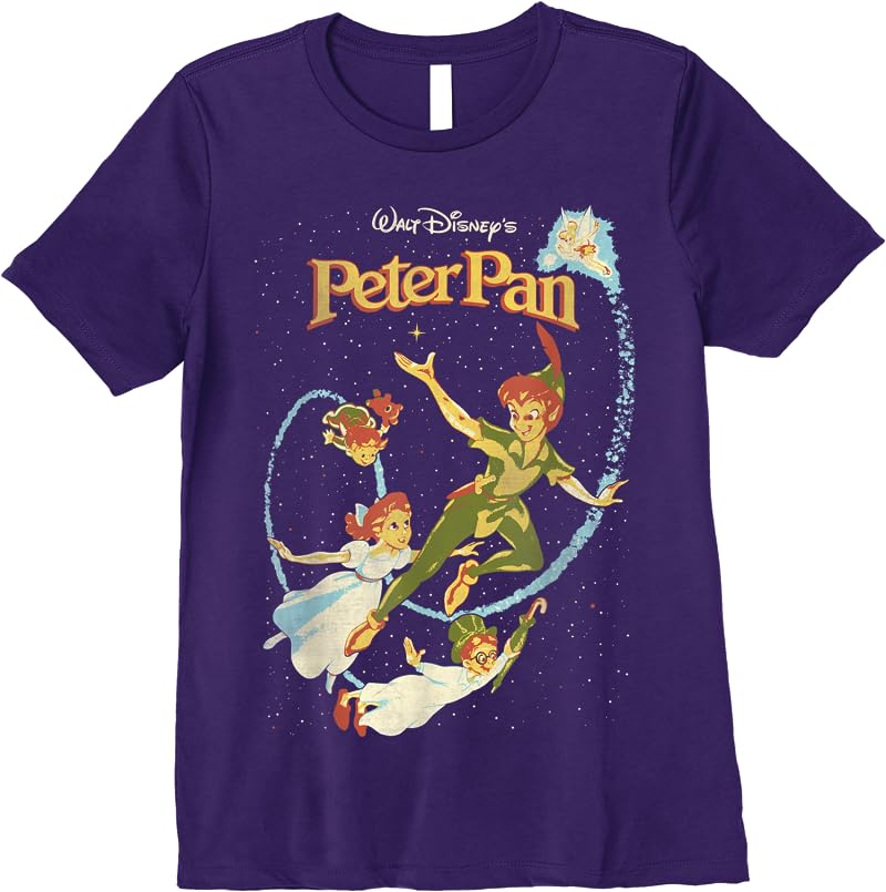 Disney Peter Pan Darling Flight Vintage Graphic T Shirts Purple Disney Peter Pan Darling Flight Vintage Graphic T Shirts Purple