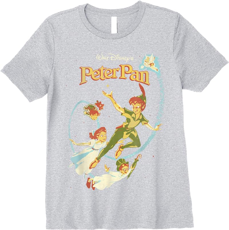 Disney Peter Pan Darling Flight Vintage Graphic T Shirts Sport Grey Disney Peter Pan Darling Flight Vintage Graphic T Shirts Sport Grey