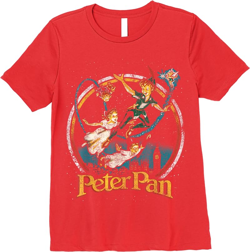 Disney Peter Pan Group London Flyin Graphic T Shirts Red