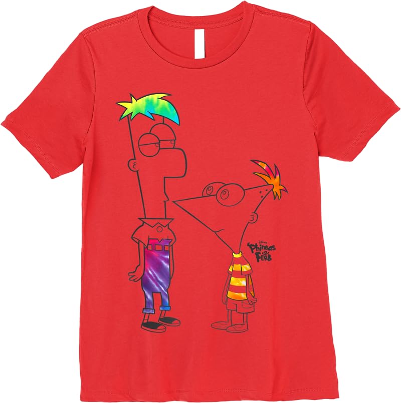 Disney Phineas And Ferb Boys Of Tie Dye T Shirts Red