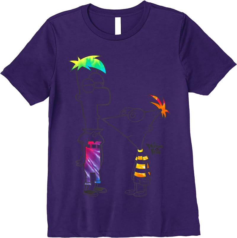 Disney Phineas And Ferb Boys Of Tie Dye T Shirts Purple