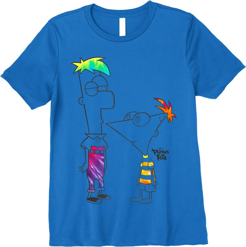 Disney Phineas And Ferb Boys Of Tie Dye T Shirts Royal Blue