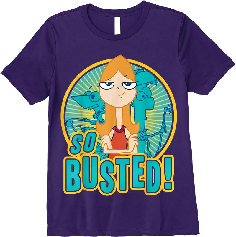 Disney Phineas And Ferb So Busted Poster T Shirts Purple Disney Phineas And Ferb So Busted Poster T Shirts Purple